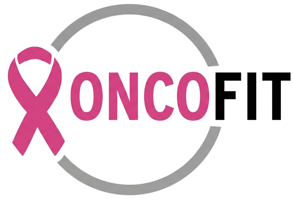 Werk aan uw gezondheid met Bewegen Als Medicijn (BAM)! 8 Roze lint met OncoFIT logo